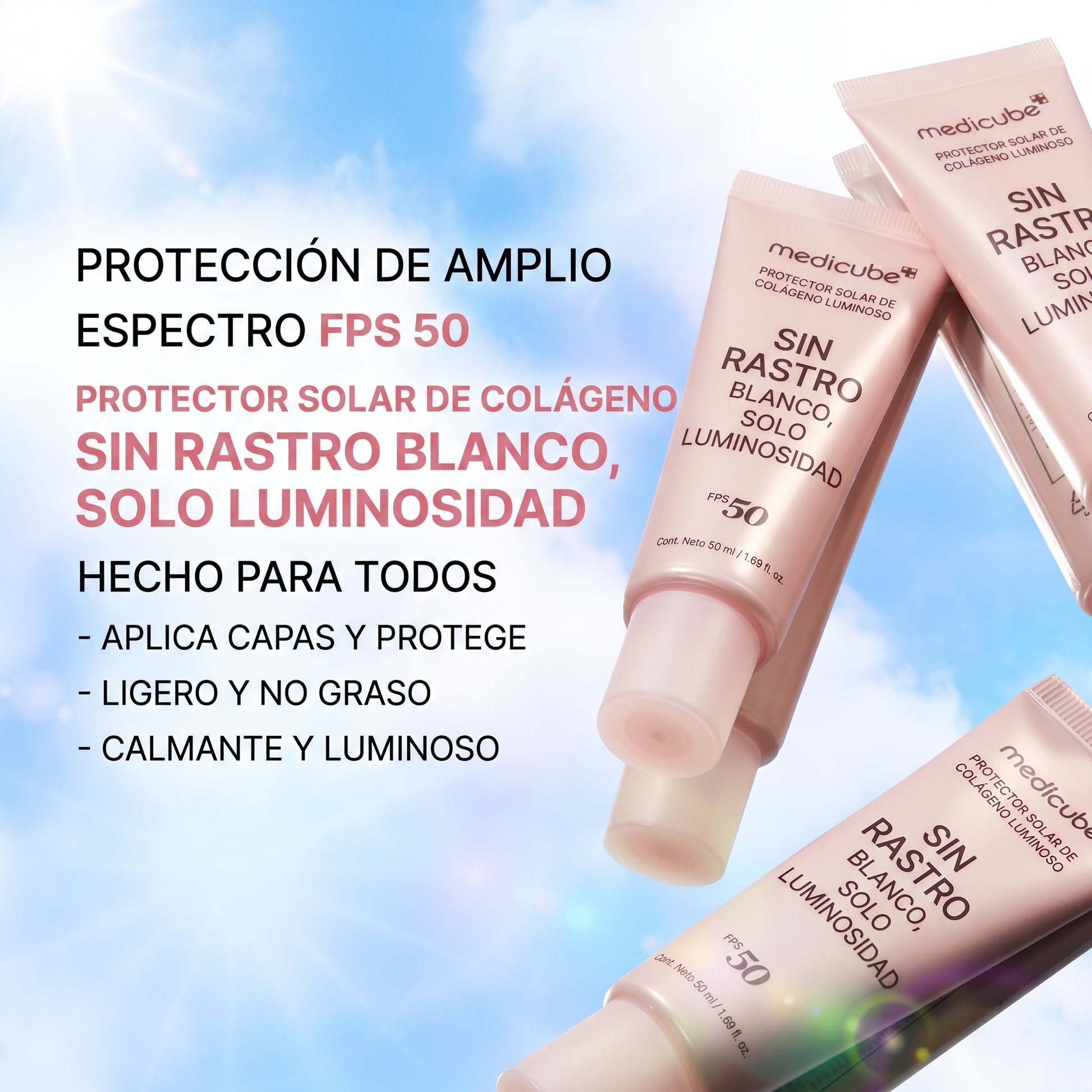 No Cast Just Glow Collagen Sunscreen SPF50+ — Medicube