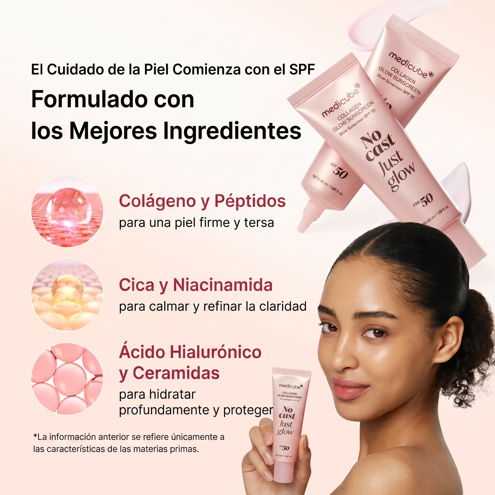 No Cast Just Glow Collagen Sunscreen SPF50+ — Medicube