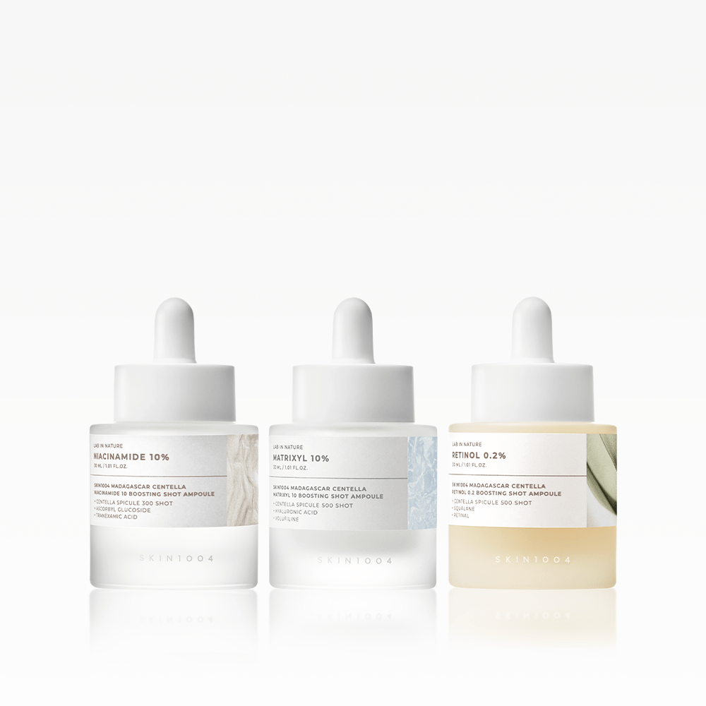 SKIN1004 Radiance Booster Trio - Boosting Shot Ampoules Niacinamide, Matrixyl, Retinol